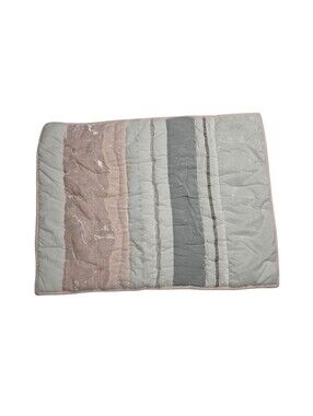Pottery Barn Kids Lola Pink White Gray Mixed Fabric Standard Pillow Sham ONE